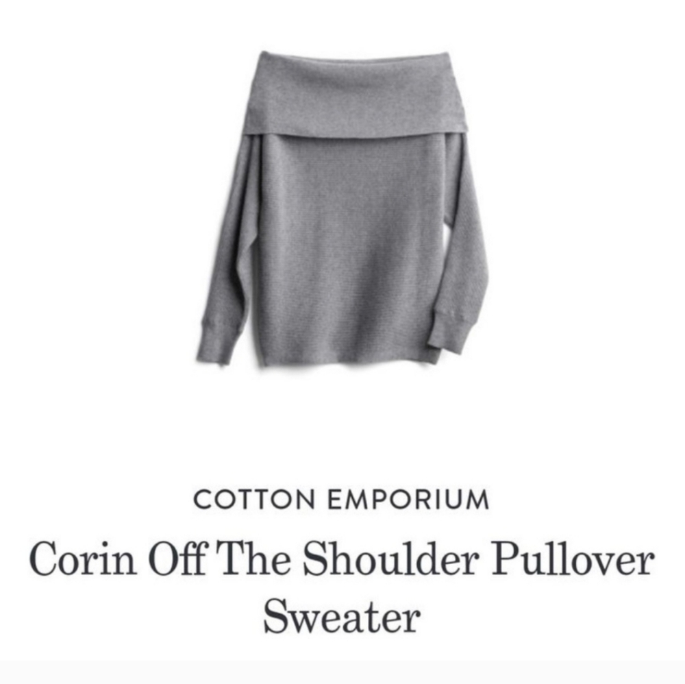 Cotton Emporium Gray Off-Shoulder Women's Sweater